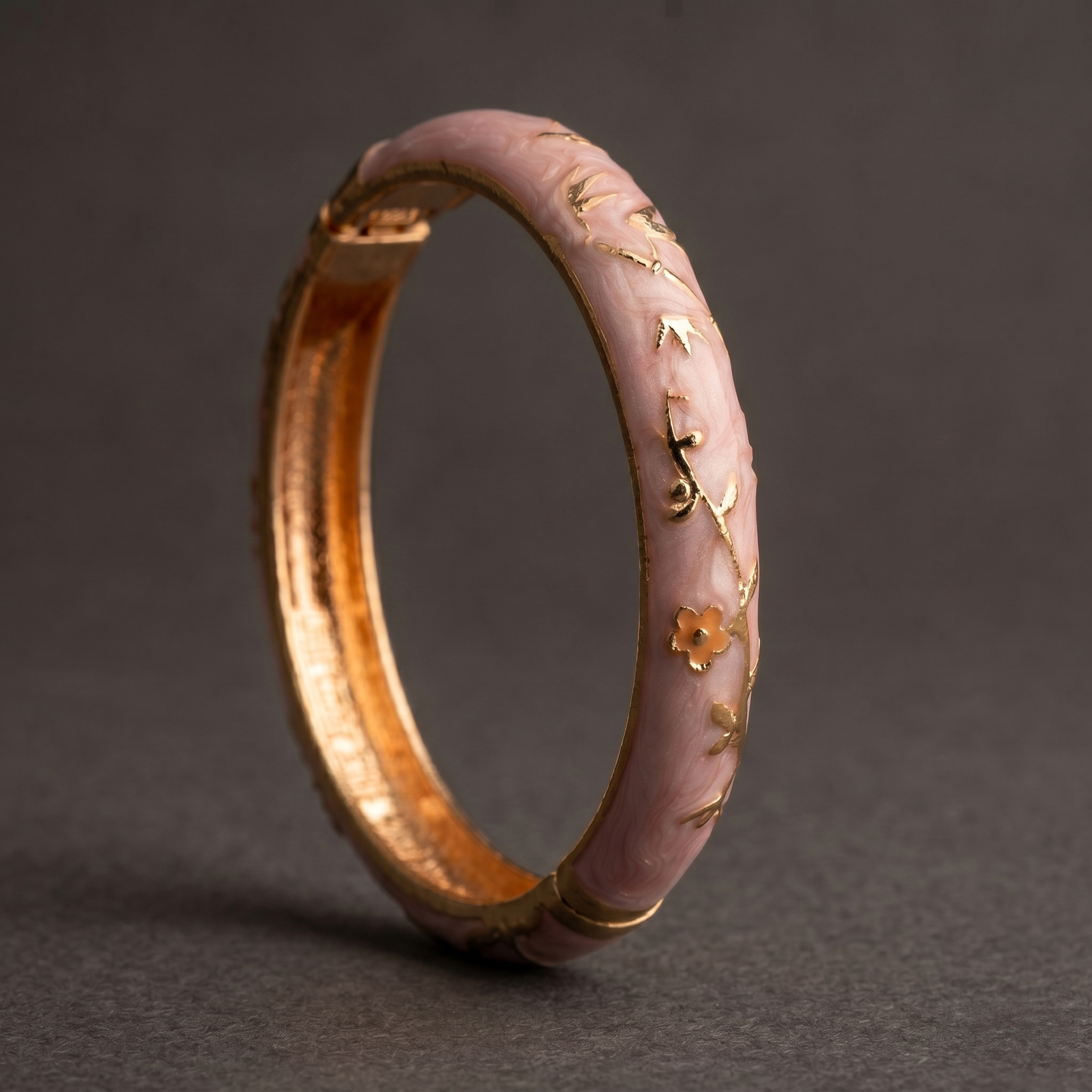 Vine and Leaf Enamel/Meenakari Bracelet close-up view - Avalna